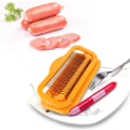 Miniatyrbillede 2 af 4: Pølse Skærer, Multifunktionel Pølse Skærer i Rustfrit Stål Banan Køkkenredskab til at Skære Pølse Højer Jordbær