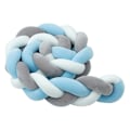 Miniatyrbilde 1 av 4: Sengestøtfanger, babystøtfanger sengslange babystøtfanger veving kantbeskyttelse hodebeskyttelse dekorasjon for barneseng (grå, 100 cm) hvit * blå * grå White*Blue*Grey 150cm
