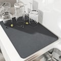 Miniatyrbillede 3 af 5: 1 stk Absorberende måtte Dræningsdyna til køkkenbord Black
