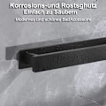 Miniatyrbild 4 av 5: Handdukshållare utan borrning svart handdukshållare badrum gäst handdukshållare väggmontering rostfritt stål matt handdukshållare (41cm)