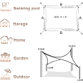 Miniatyrbillede 3 af 4: Rektangulær solsejl, 2 x 2 m, vandtæt solmarkise, polyester (PES), UV-beskyttelse til terrasse, have, udendørs, antracit