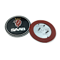 Miniatyrbillede 2 af 5: 2 stk sorte Saab-logoer til motorhjelm, bagagerum og kofanger, 68 mm