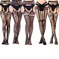Miniatyrbild 1 av 4: 5-pack nätstrumpor med hög midja Tights lår hög combination 3