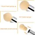 Miniatyrbillede 2 af 4: Neglesvampe til Ombre, Svampe Neglekunstbørste, Dobbelthovedet Ombre Neglesvamp med 4 Udskiftningshoveder, til Gradient Negledesign CDQ