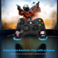 Pikkukuva 5 / 5: Xbox 360:n johdollinen ohjain, peliohjain 360:lle kaksoisvärinällä Turbo, yhteensopiva Xbox 360/360 Slim ja PC Windows 7,8,10 Black