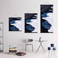 Miniatyrbilde 3 av 3: Print Havsrapport Nail Scroll Hanger Hängande, Väggkarta Canvas Artwork Hanger Set 30cm