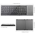 Miniatyrbilde 2 av 4: Vikbart trådløst tastatur, bærbart mini Bluetooth-tastatur for bærbar PC, nettbrett, smarttelefon Black