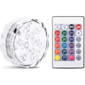 Miniatyrbilde 1 av 5: Neddykbare 10 LED-lys, RGB flerfarget vanntette