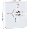 Pikkukuva 2 / 5: 12 kpl itseliimautuvia seinäkoukkuja, 5,5 x 5,5 cm, taulukoukut ilman porausta irrotettavilla ruuveilla, läpinäkyvät itseliimautuvat taulukoukut valokuville