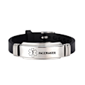 Miniatyrbillede 2 af 2: Medicinsk Alarm ID-armbånd - Perfekt Sort one size Black
