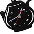 Miniatyrbild 5 av 5: DIY Akryl Kaffe Kopp Te Kanna 3D Väggklocka Dekorativa Kök black