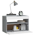 Miniatyrbillede 7 af 10: vidaXL Sengeskab med LED-belysning grå sonoma 60x35x40 cm Grå 13230