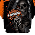 Pikkukuva 4 / 4: Uusi 3D-kallo Harley-Davidson Huppari 5XL