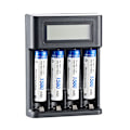 Miniatyrbillede 3 af 5: Grunderna Digital og smart oplader, til 4 AA, AAA-batterier, sort
