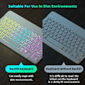Pikkukuva 4 / 5: Tabletti-näppäimistö Android iOS Windows langaton hiiri Näppäimistö Bluetooth yhteensopiva Rainbow Taustavalaistu näppäimistö iPad-puhelin (valkoinen)
