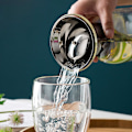 Miniatyrbillede 4 af 5: Liter Glaskedel med rustfrit stål silikone flip låg