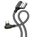 Miniatyrbild 2 av 5: CNE Type-C USB-C-kabel, vinklad nylonflätad snabbladdning