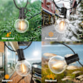 Miniatyrbild 3 av 5: Utomhus LED-ljusslinga, 7 M ljusslinga utomhus G40-strängljus Utomhusutbyggbar med 25+2 G40 -glödlampor IP45 Vattentät