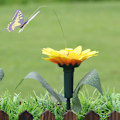Miniatyrbillede 10 af 10: Solcelledrevet Dansende Flade Sommerfugle Flyvende Kolibri Haveplanter Blomster Stake Have Græsplæne Dekoration Mix Farve Hummingbird Mix Color