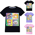 Miniatyrbild 2 av 3: Barn Pojkar Flickor Lankybox Tryck T-shirts Kortärmad Vardaglig Toppar rosa