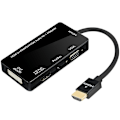 Pikkukuva 1 / 5: 3-i-1 HDMI till VGA DVI HDMI med ljud 3,5 mm mikroadapterkabel Black