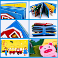 Pikkukuva 6 / 7: 3D Montessori Kertomusvaatteet Felt Busy Board Kirja Esikoulu Taapero Varhainen Oppiminen Leikki