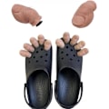 Miniatyrbillede 1 af 5: Unika 3D-tåcharms til Crocs - Sjovt stortådesign med hårede/hårløse muligheder. Forvandl dine sko med DIY-kreativitet! 1 single toe (hairy)