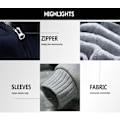 Pikkukuva 3 / 5: Miesten Villapaita Termo Sherpa Vuorattu Hyppytakki Talviharjoittelu Fleece Huppari Täysvetoketju Villa Lämmin Paksu Takki Ulkovaatteet 02navy 02navy S
