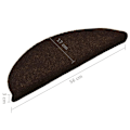 Miniatyrbillede 8 af 9: vidaXL Trappestegsmattor Selvhæftende 15 stk Brun 56x17x3 cm Broderi brown 2430