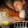 Miniatyrbillede 3 af 5: WJ Fodboldnatlampe til børn, 3D optisk illusion stemningsbelysning 16 farver LED dæmpbar med fjernbetjening Værelse Fodbolddekoration-WELLNGS Messi