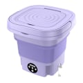 Miniatyrbillede 2 af 5: Foldbar Bærbar Vaskemaskine med Centrifuge 8L 220V Mini Automatisk Vask til Strømper Undertøj Lilla h