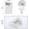 Miniatyrbillede 5 af 5: Spherical String Lights, 6m 40 Led Small Balls, Battery Operated
