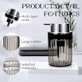 Miniatyrbild 2 av 5: 2-pack skummande tvålpump - Transparent akryl skumhandtvålpump för badrum, modern påfyllningsbar Clear Grey