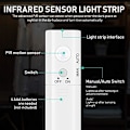 Miniatyrbillede 4 af 5: LED-bånd med bevægelsessensor, 1M/2M/3M LED-bånd garderobebelysning, batteridrevet natlampe, 3500K varm hvid bånd til børneværelse, soveværelse, køkken
