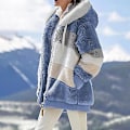 Miniatyrbillede 3 af 5: Dame Vinter Fuzzy Fleece Jakke Med Lynlås Lomme Løstsiddende Jakke Dame S Tøj Teddy Fleece Jakke Langærmet Vinterjakke Yderbeklædning Streetwear X02 Blå XL X02 Blue