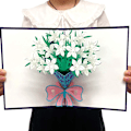 Miniatyrbild 2 av 4: Vit Lilja 3D Pop Up-kort, 3D Pop Up-kort Gratulationskort