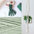Miniatyrbillede 4 af 5: 3 Farver Macrame Garn, Macrame Reb 3mm X 100m Naturlig Macrame Bomuld