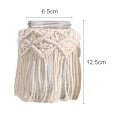Miniatyrbillede 3 af 5: Makramé Lysholder Girlang, 2 stk. Teelys Dekorative Lys, Beige Boho Dekorativ Balkon til Lys og Tørrede Blomster (A)