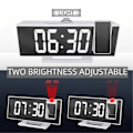 Miniatyrbilde 2 av 4: LED digital vekkerklokke Projektor Klokka Projektor Takklokka med Tid Temperatur Display Bakgrunnsbelysning Snooze Klokka for Hjem White red