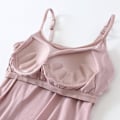 Miniatyrbillede 2 af 5: Tanktop til kvinder med indbygget BH, justerbare spaghettistropper, tanktop til kvinder, formel daglig festbal, pink Pink 2XL