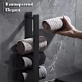 Miniatyrbild 2 av 5: Handdukshållare utan borrning svart handdukshållare badrum gäst handdukshållare väggmontering rostfritt stål matt handdukshållare (41cm)