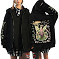 Miniatyrbillede 3 af 5: Melanie Martinez Portals Hoodies Tegnede Lynlås Trøjer Hip Hop Streetwear Hætter Mænd Kvinder Oversized Jakker Y2K Tøj Black1 Black1 S