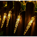 Miniatyrbillede 4 af 5: 5 meter 20 lamper (8 funktioner solenergi), varmvit LED-istapp