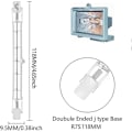 Miniatyrbillede 2 af 3: Eco Halolin halogenrør, R7s sokkel, T3 halogenpære, 230v, 400w500w, 118 mm, varm hvid - 2800k (5 stk)-aespa