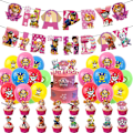 Pikkukuva 1 / 4: Paw Patrol Wangwang-tiimin Syntymäpäiväjuhlat Koristeet Lippu Banneri Ilmapallo Kakku Plug Dekoratiivinen Sarja