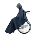 Miniatyrbilde 1 av 4: Rullestoltrekk Rullestolveske Vanntett Sikkerhetsreflekterende Poncho Poncho (varmt fôr)-FA5- black