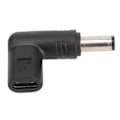 Pikkukuva 1 / 5: USB-C-hona till DC 5,5x2,1 mm adapter 100W PD snabbladdning 90 graders vinklad USB-C till DC-kontaktomvandlare
