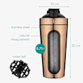 Miniatyrbillede 4 af 4: Proteinshakerflaske i rustfrit stål, fitness til proteinshake