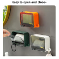Miniatyrbillede 3 af 5: Badeværelses Sæbeholder Væghængt Flip Lock Sæbeopvaskemiddel Ingen Boring Sæbe Opbevaringsholder til Køkken orange