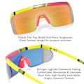 Miniatyrbilde 2 av 5: Dame Flat Top Shield Solbriller Menn Speil Rimless Oversized